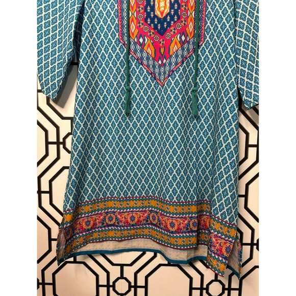 Urban Coco Ladies Vibrant Night Out Vacation Flowy Tunic Ladies Dress SZ Small - Picture 9 of 9